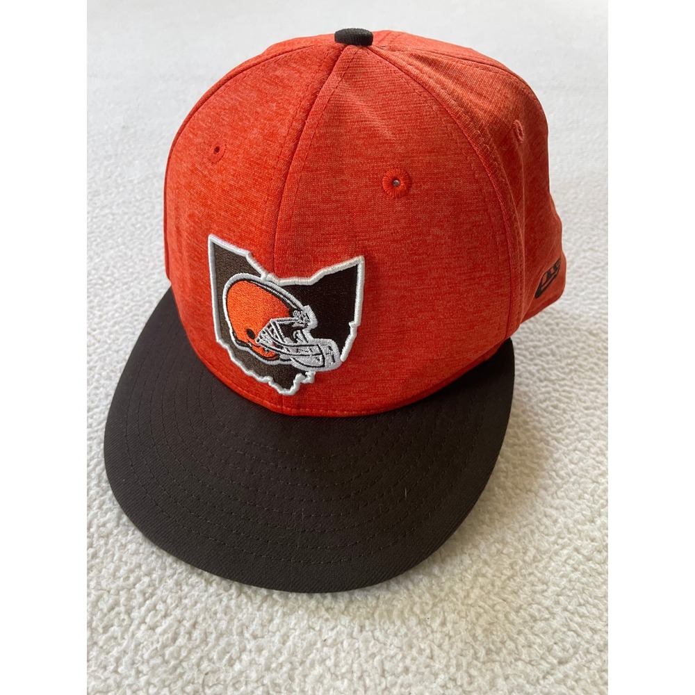 New Era Mens One Size Fit Most Hat Orange Brown Cleveland Browns 9FIFTY Snapback